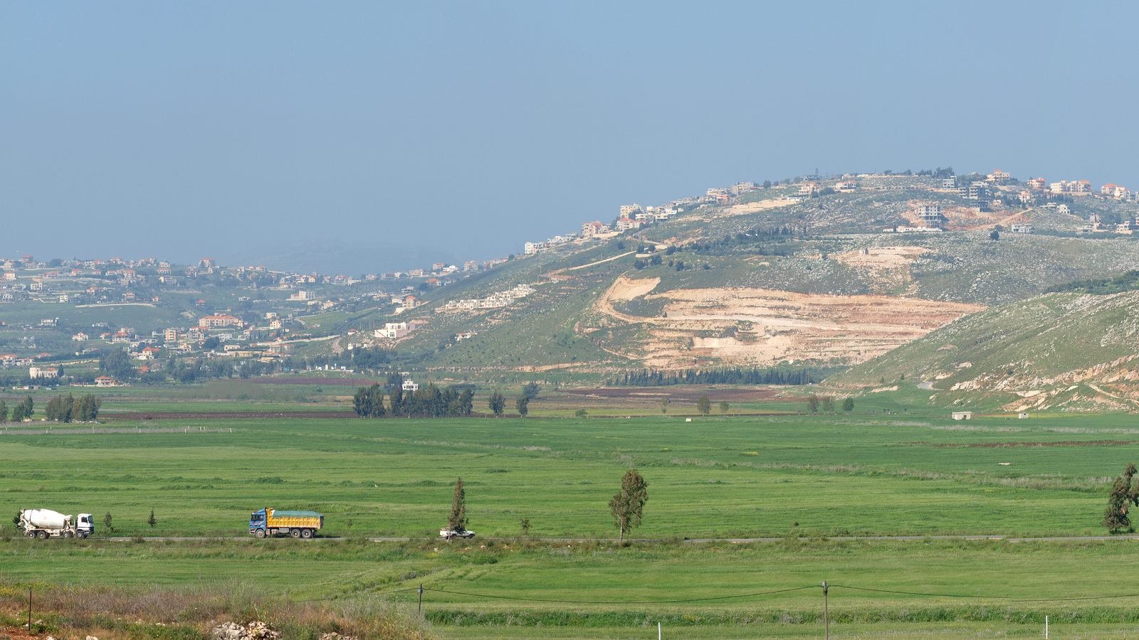Farmland and village houses at Khiam in Nabatieh Governorate