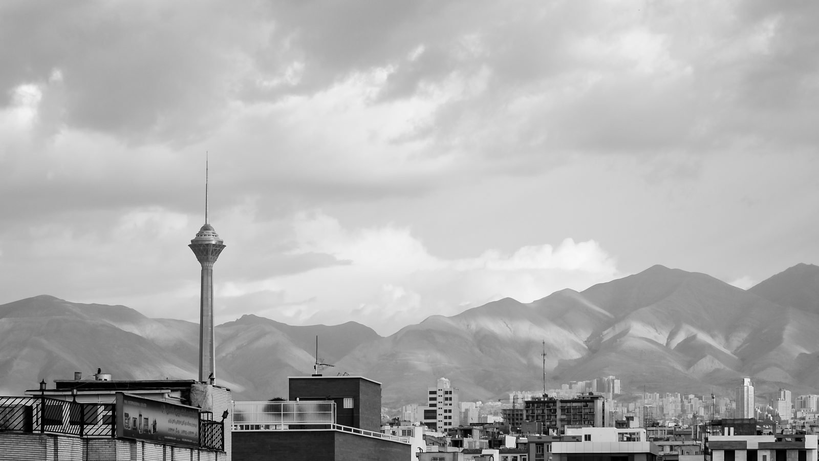 The Tehran skyline against the Alborz mountains