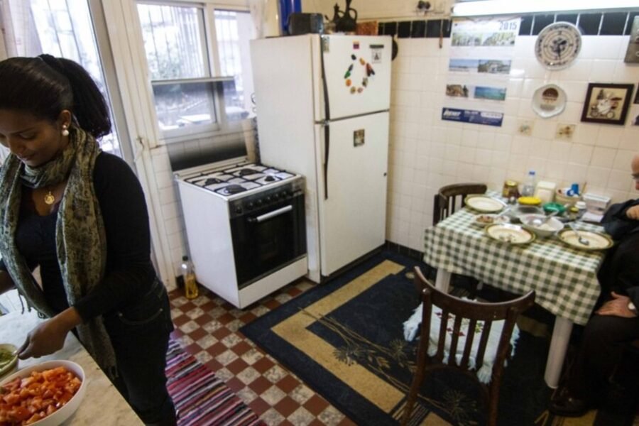 File photo: a migrant domestic worker in a home in Lebanon.