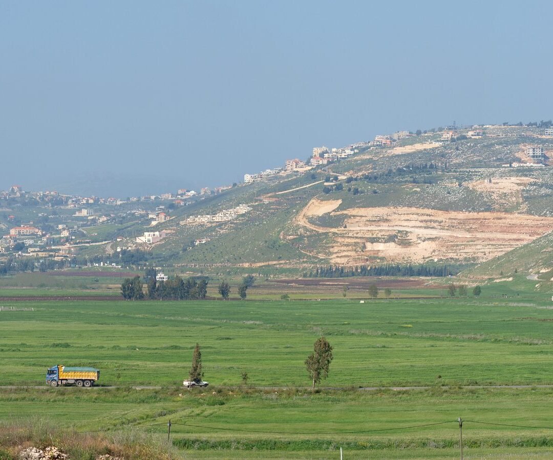 File photo: farmland and village at Khiam, Nabatieh Governorate.