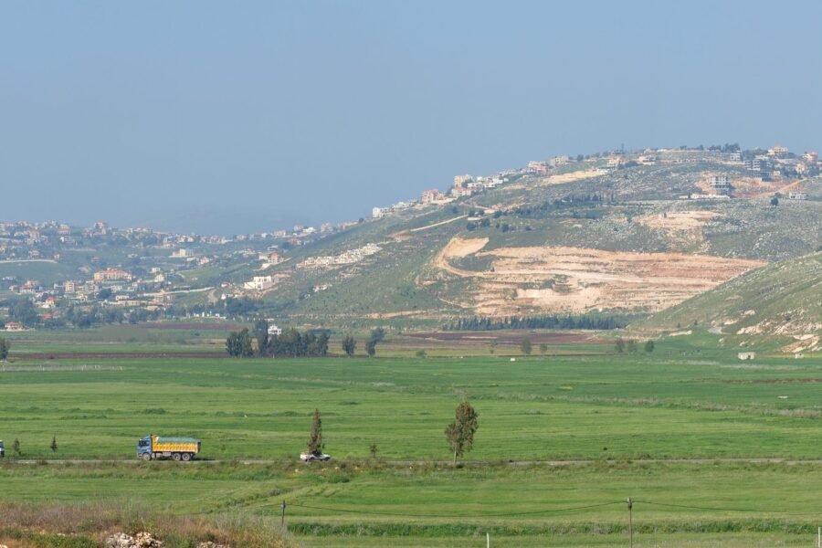 File photo: farmland and village at Khiam, Nabatieh Governorate.
